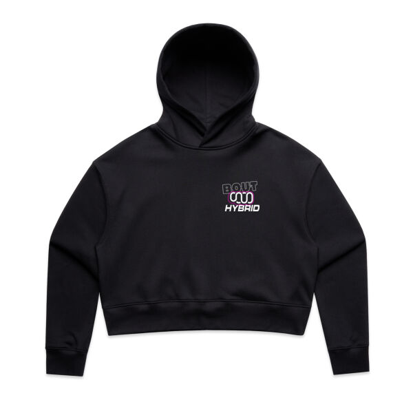 Womens Relax Crop Hood - Pink Print Thumbnail